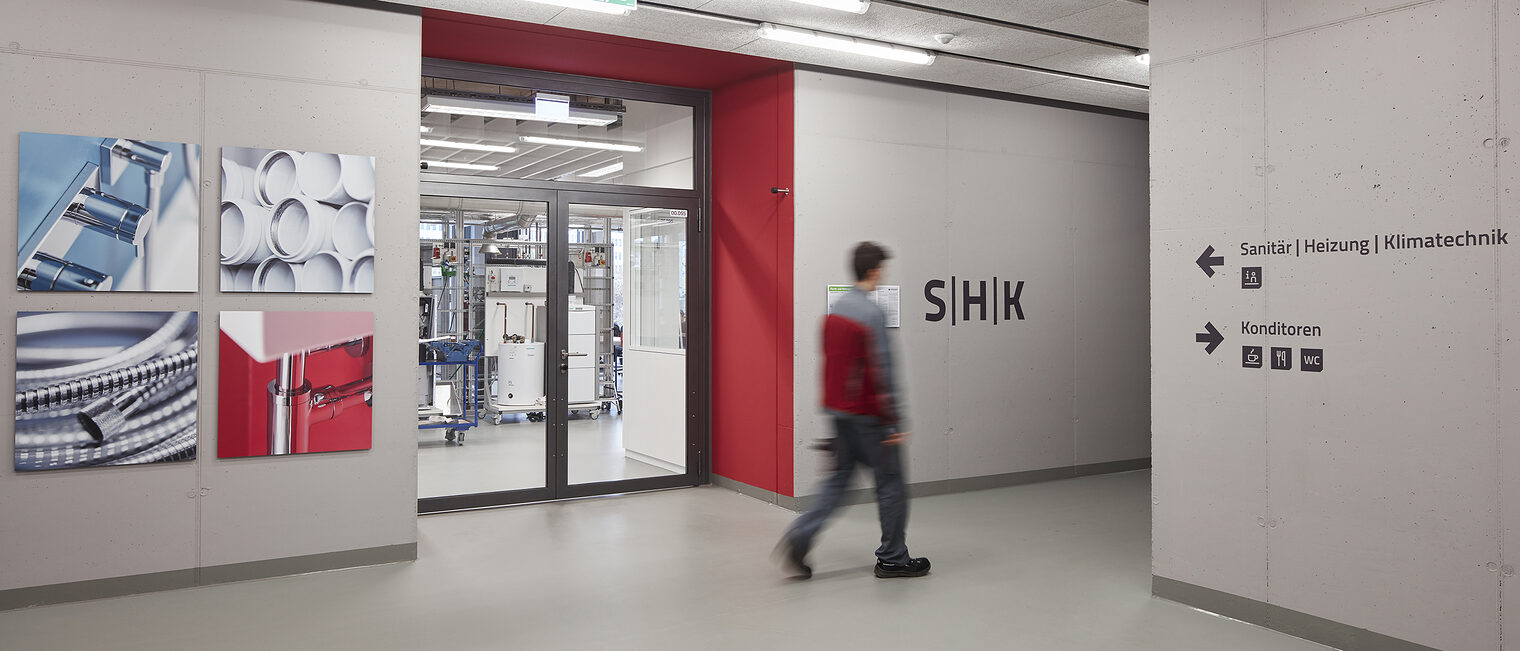 SHK-Fachr&auml;ume befinden sich auf Ebene 0 im Campus Handwerk Bielefeld. 